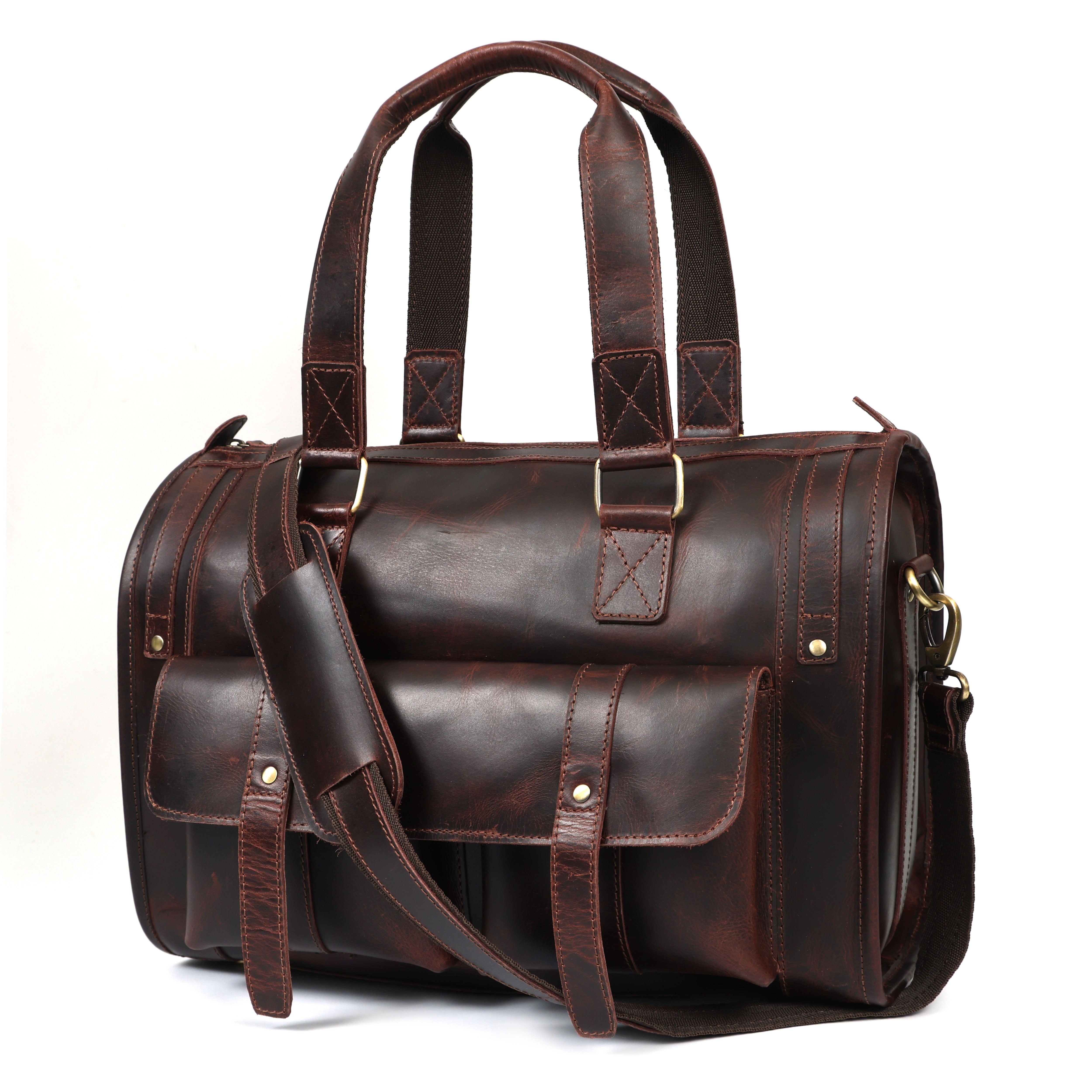 Bear Buffalo Leather Briefcase