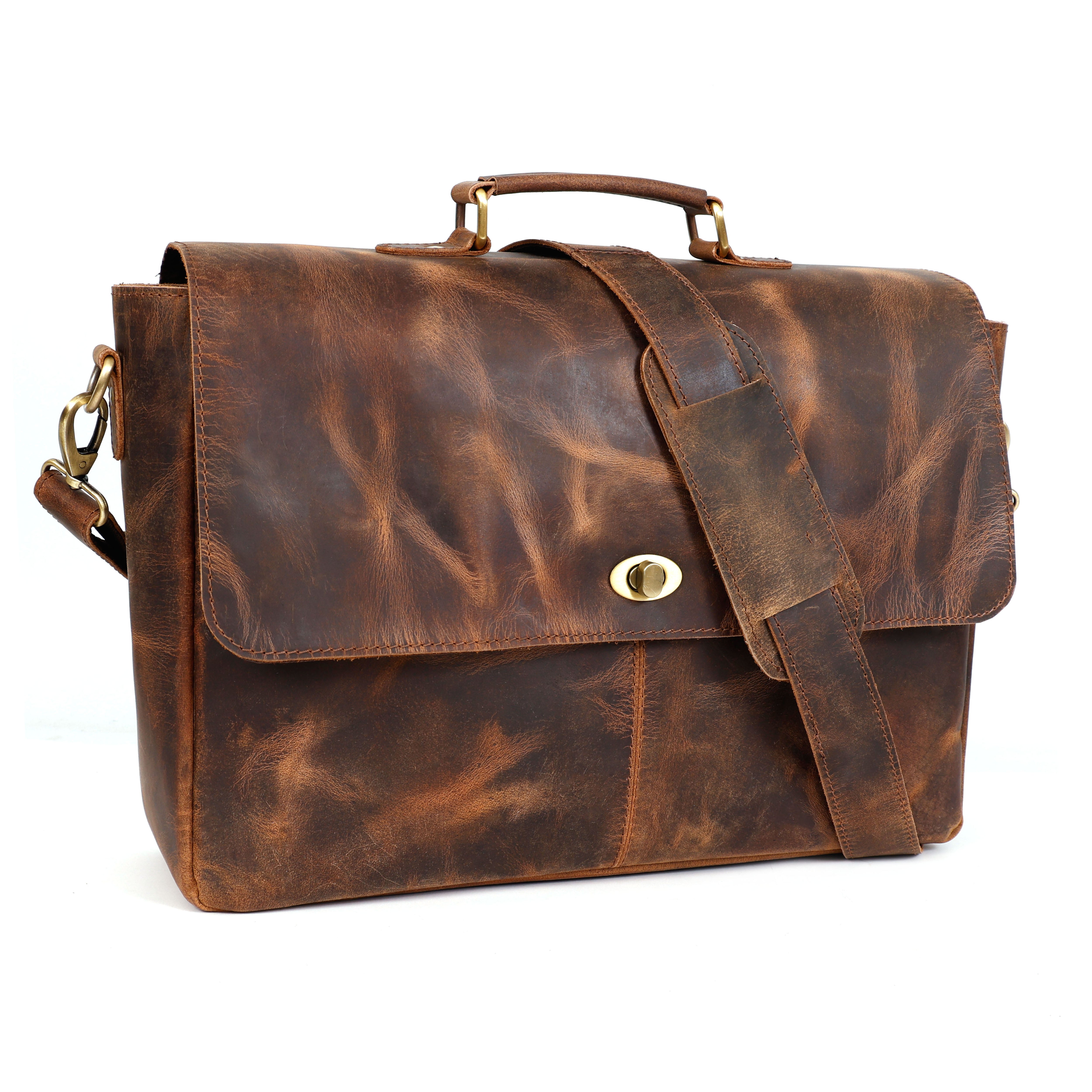 Apollo Buffalo Leather Messenger Bag for Men
