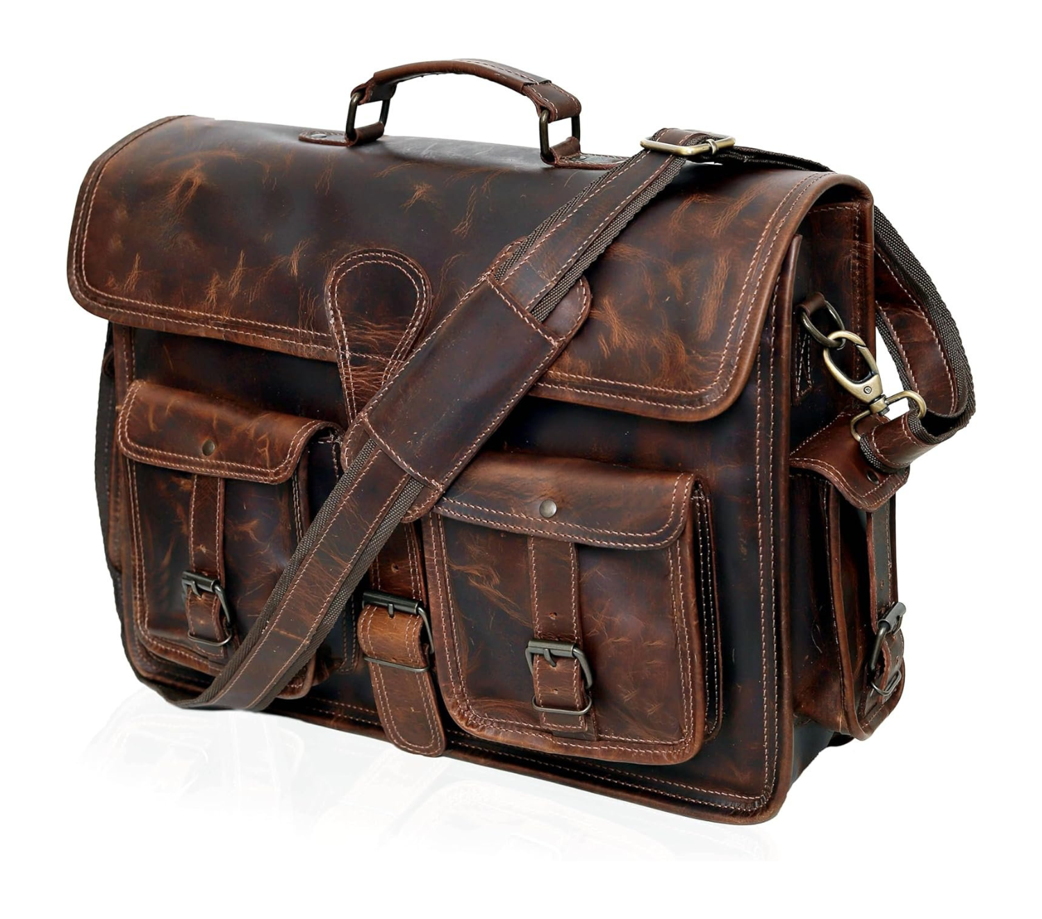 Timber Buffalo Leather Briefcase
