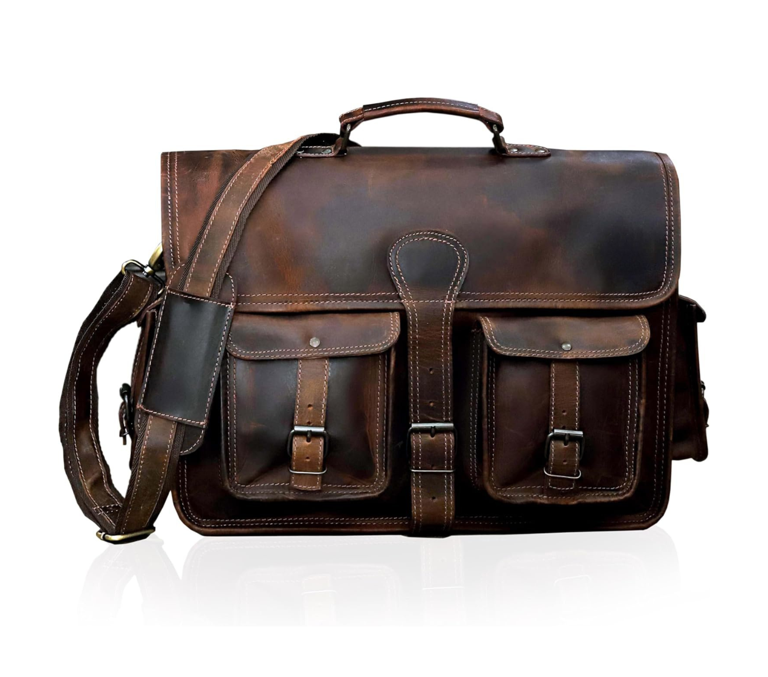 Timber Buffalo Leather Briefcase